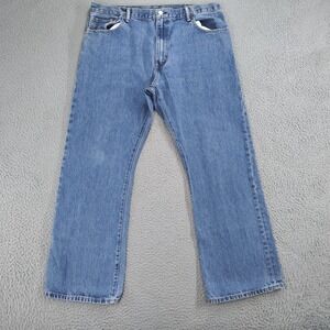 Levis 517 Jeans Mens 40x30 Blue Denim Bootcut Zip Fly High Rise Distressed